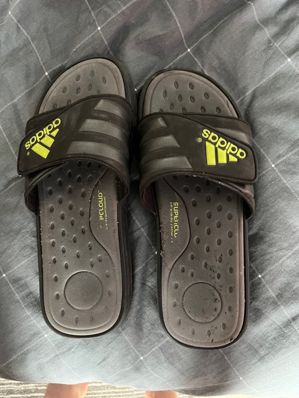 Adidas Supercloud Slide Sandals Black Neon Yellow Men’s US 9